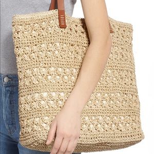 Nordstrom Packable Metallic Thread Woven Tote Bag